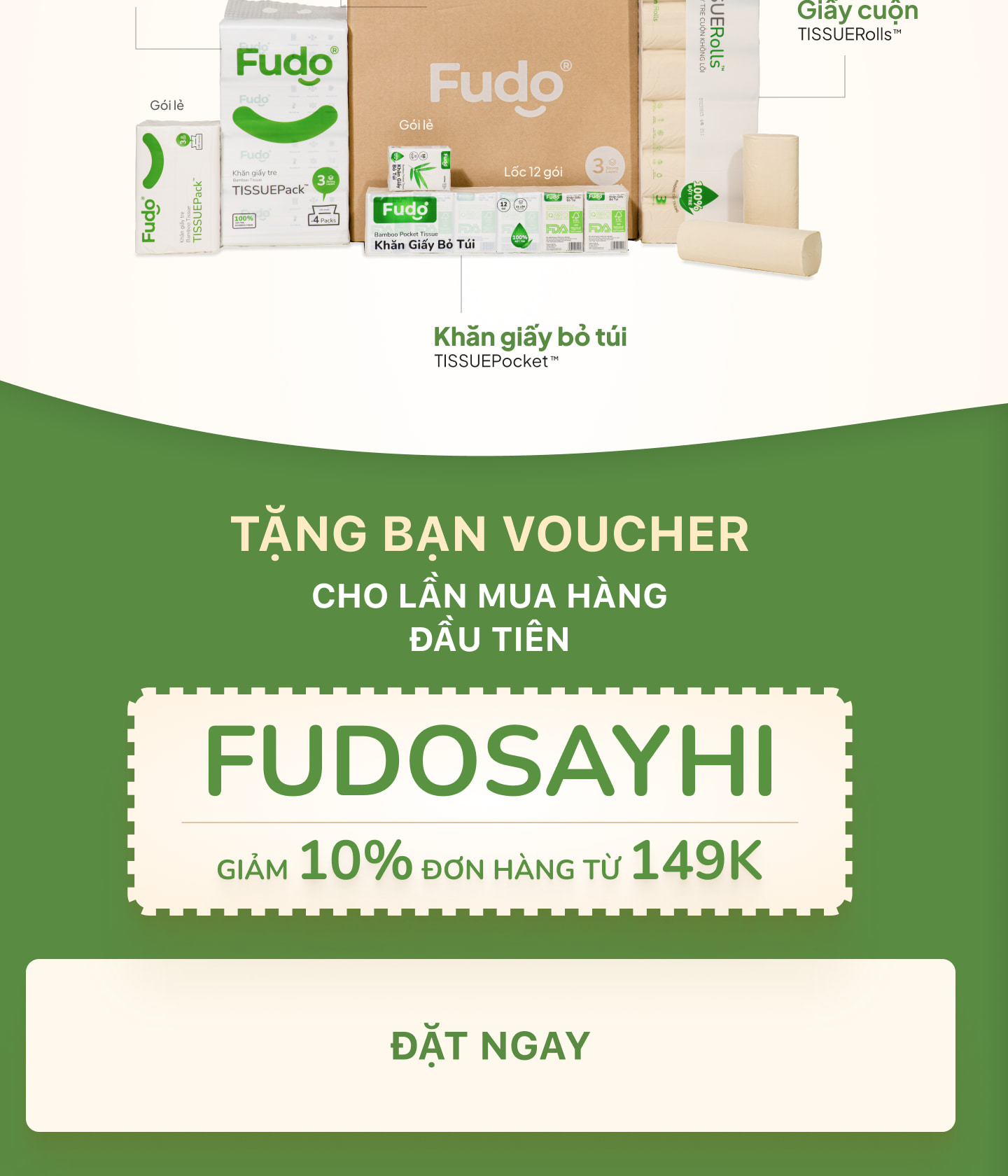 Khăn giấy tre Fudo Bamboo cho gia đình