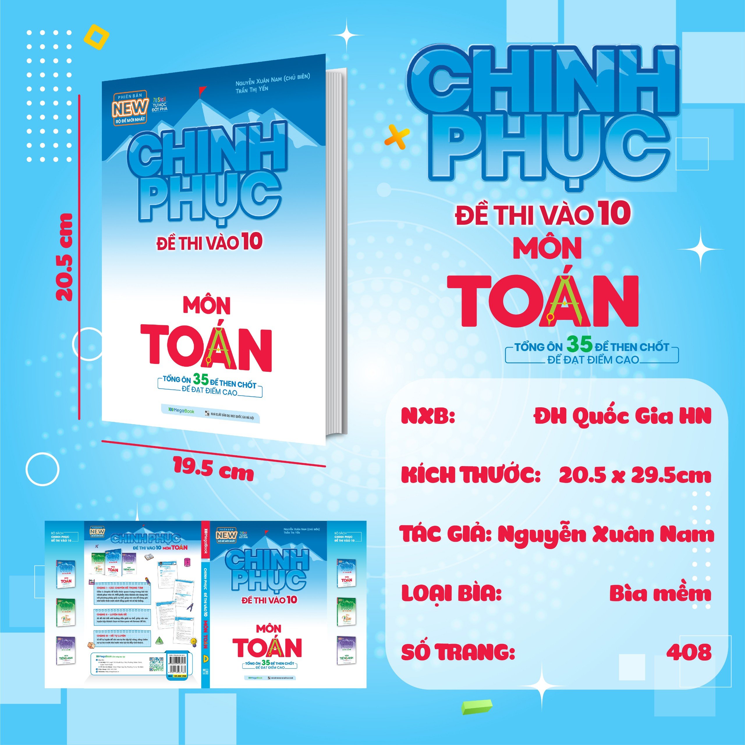 Mô tả Sách Combo Luyện Thi & Luyện Đề Toán - Chinh phục toàn diện kỳ thi vào 10 - 2