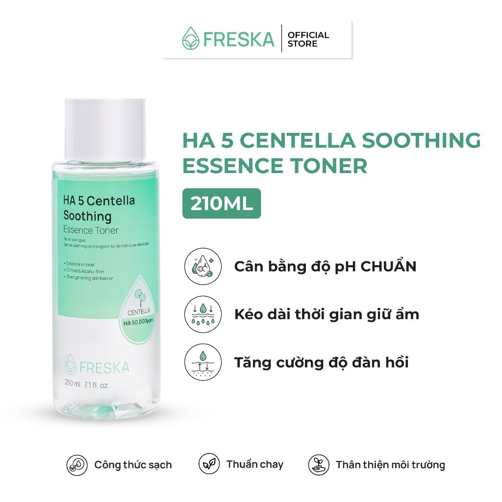 Mô tả Nước hoa hồng làm dịu Freska HA5 Centella Soothing Essence Toner 210ml - 1