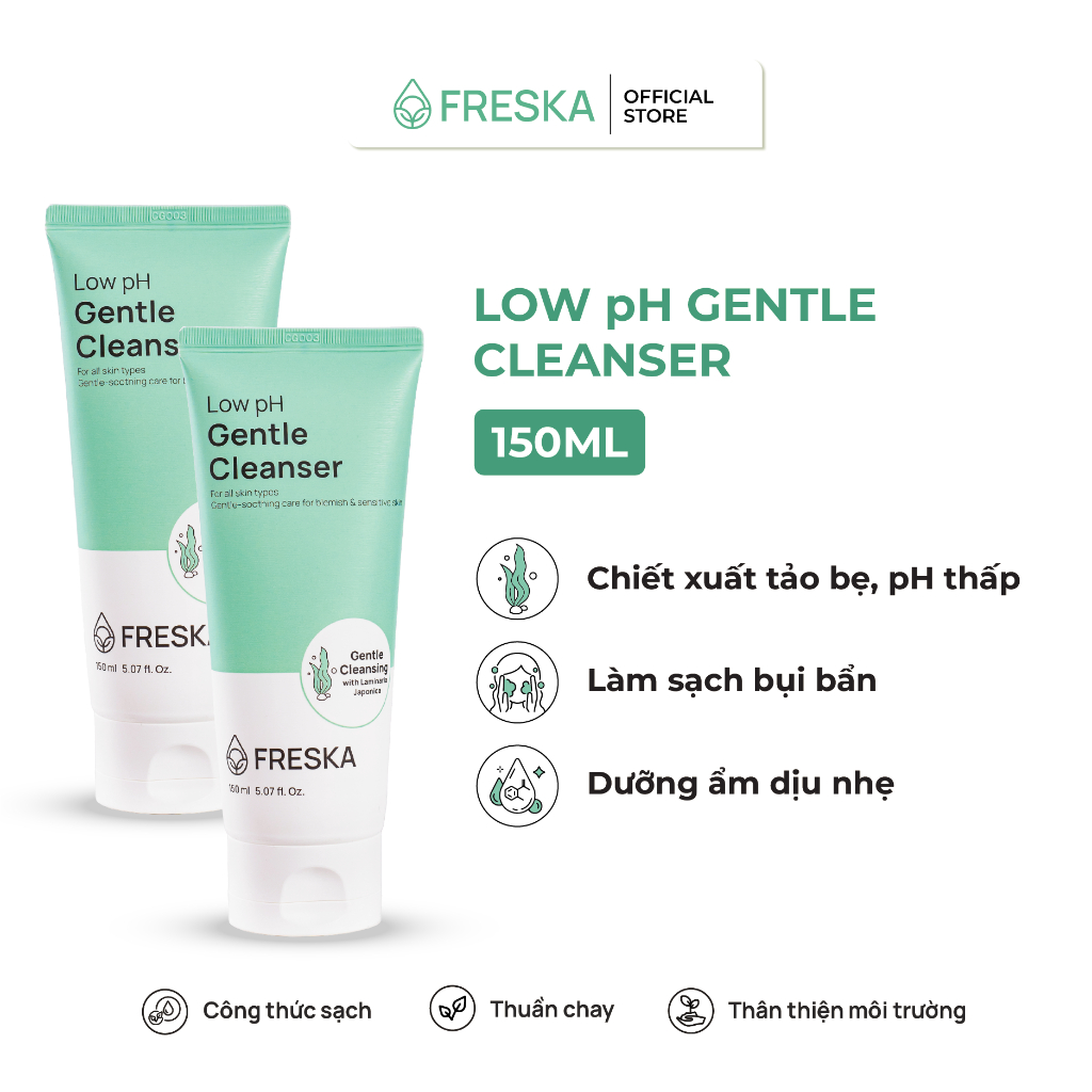 Mô tả Bộ đôi Sữa rửa mặt Freska Low pH Gentle Cleanser 150ml - 1