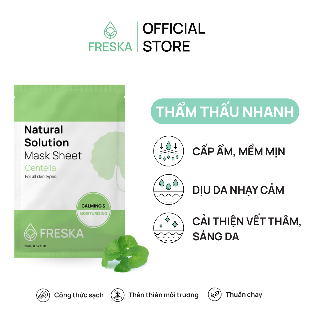 Mô tả Combo 5 Mặt nạ giấy Freska Natural Solution Mask Sheet 25m/m (giao ngẫu nhiên) - 2