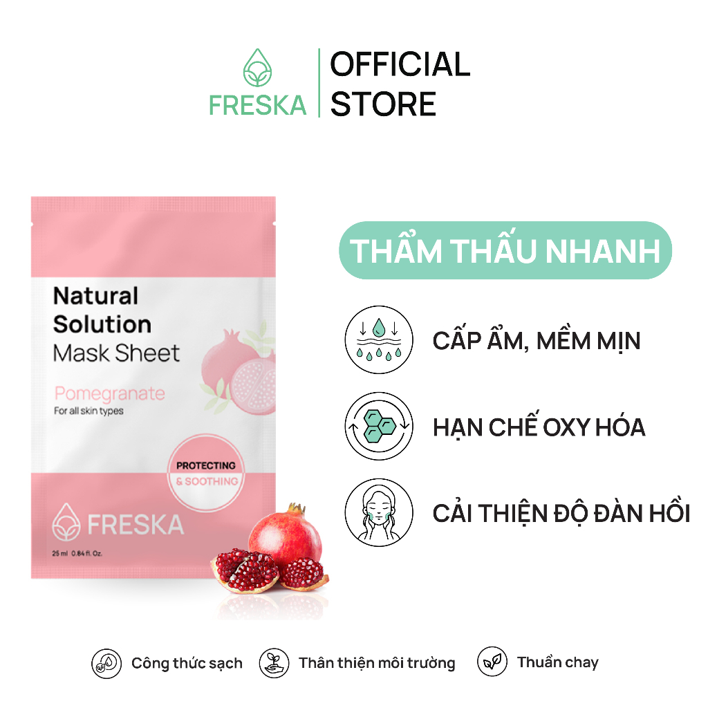 Mô tả Combo 5 Mặt nạ giấy Freska Natural Solution Mask Sheet 25m/m (giao ngẫu nhiên) - 3