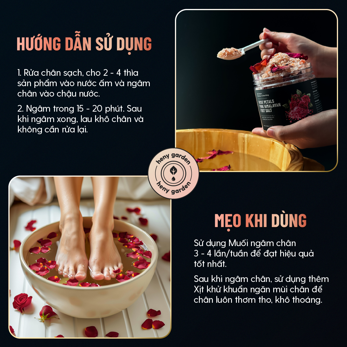 Muối Ngâm Chân Thảo Dược Himalaya & Hoa Hồng Heny Garden - Hình ảnh 5