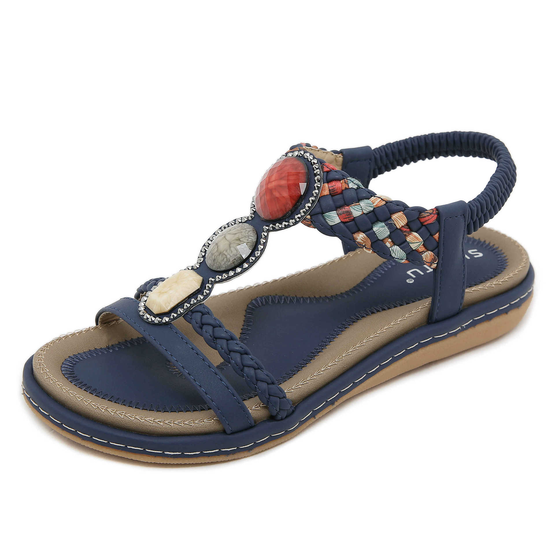 Mô tả Sandal Nữ Đế Bằng Hãng Siketu Hè 2024 Mới Đế Mềm Thiết Kế Đa Năng Thời Trang Dây Đàn Hồi Dép Nhẹ - 4