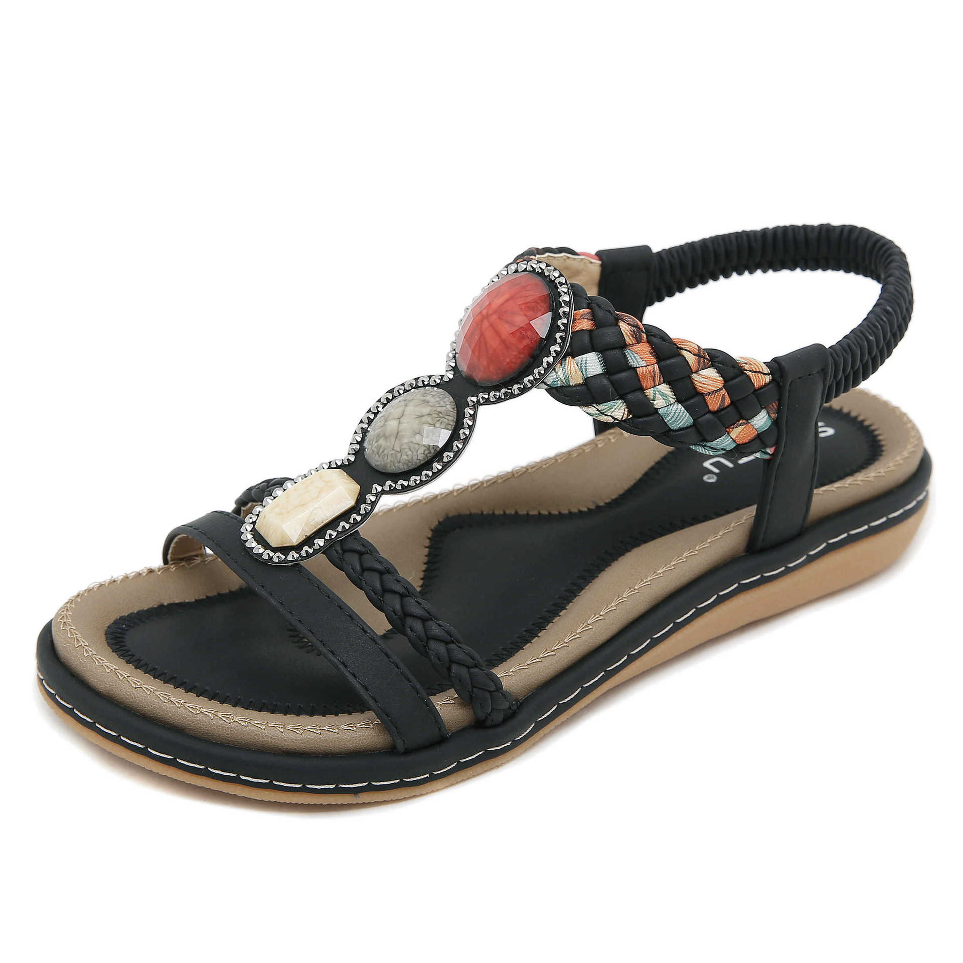 Mô tả Sandal Nữ Đế Bằng Hãng Siketu Hè 2024 Mới Đế Mềm Thiết Kế Đa Năng Thời Trang Dây Đàn Hồi Dép Nhẹ - 6