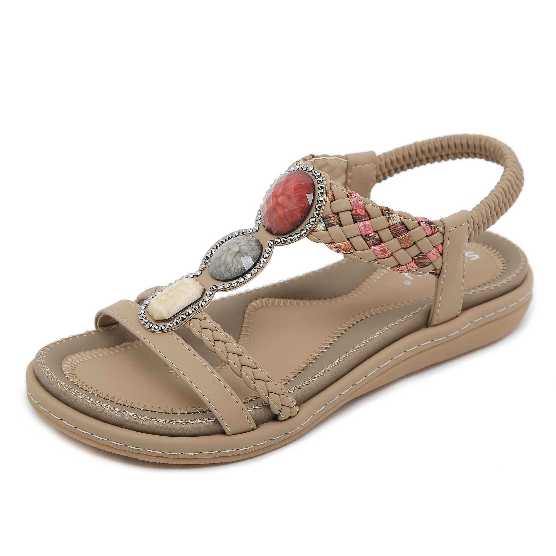 Mô tả Sandal Nữ Đế Bằng Hãng Siketu Hè 2024 Mới Đế Mềm Thiết Kế Đa Năng Thời Trang Dây Đàn Hồi Dép Nhẹ - 7