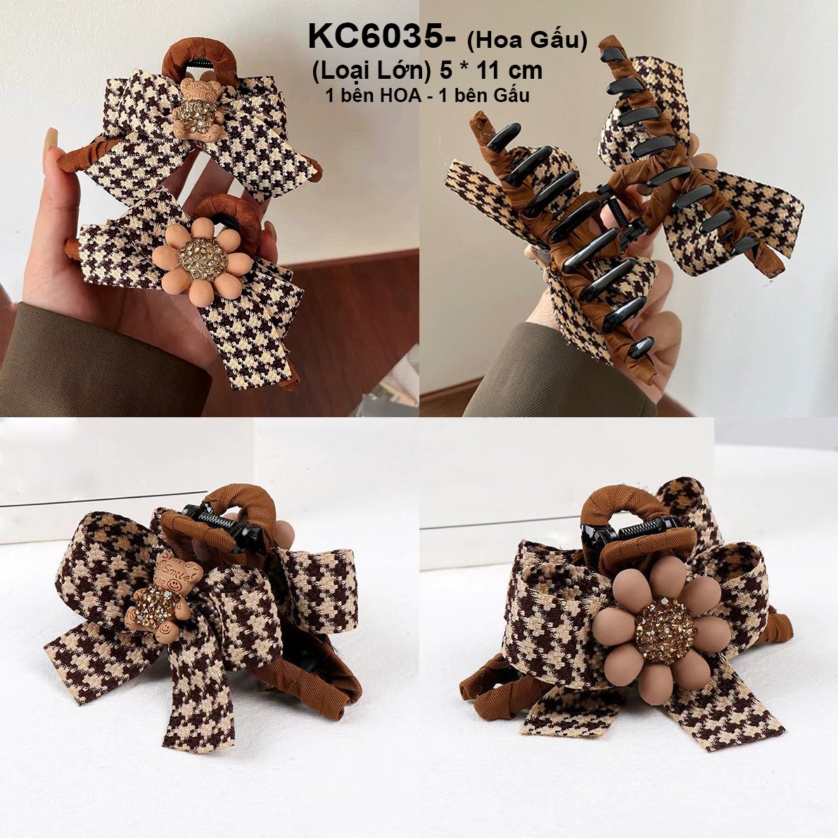 Mô tả GOTI Kẹp Tóc Nơ Lưới Cỡ Lớn Phong Cách Công Chúa Cho Nữ KC6019 - 6