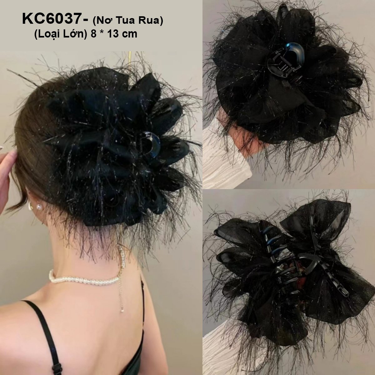 Mô tả GOTI Kẹp Tóc Nơ Lưới Cỡ Lớn Phong Cách Công Chúa Cho Nữ KC6019 - 7