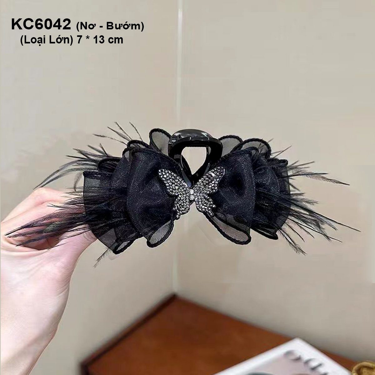 Mô tả GOTI Kẹp Tóc Nơ Lưới Cỡ Lớn Phong Cách Công Chúa Cho Nữ KC6019 - 10