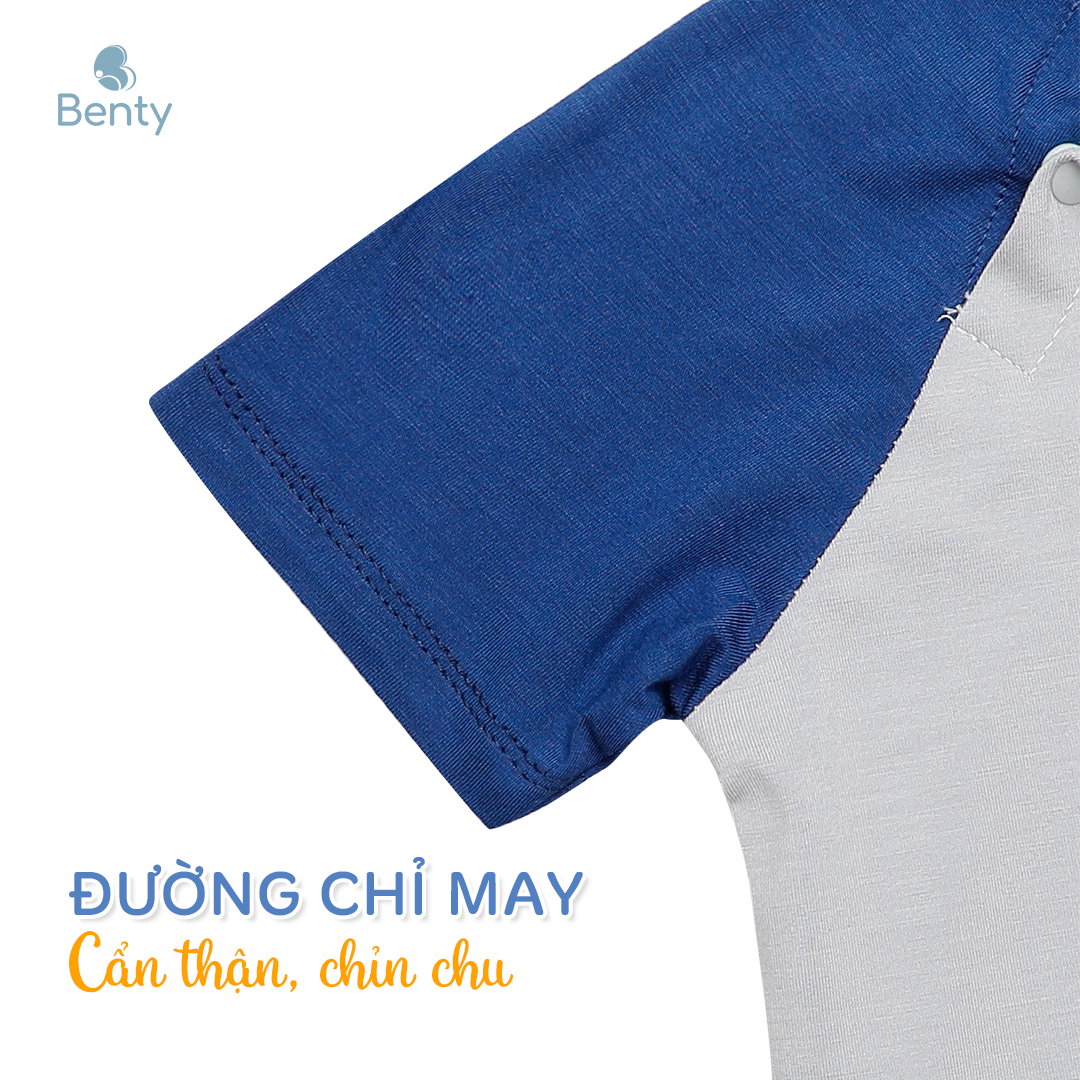 Mô tả Bộ cộc tay cài chéo BENTY hình Summer BT083 cotton thoáng mát mềm mịn, đồ ngắn tay bé trai, bé gái - 4