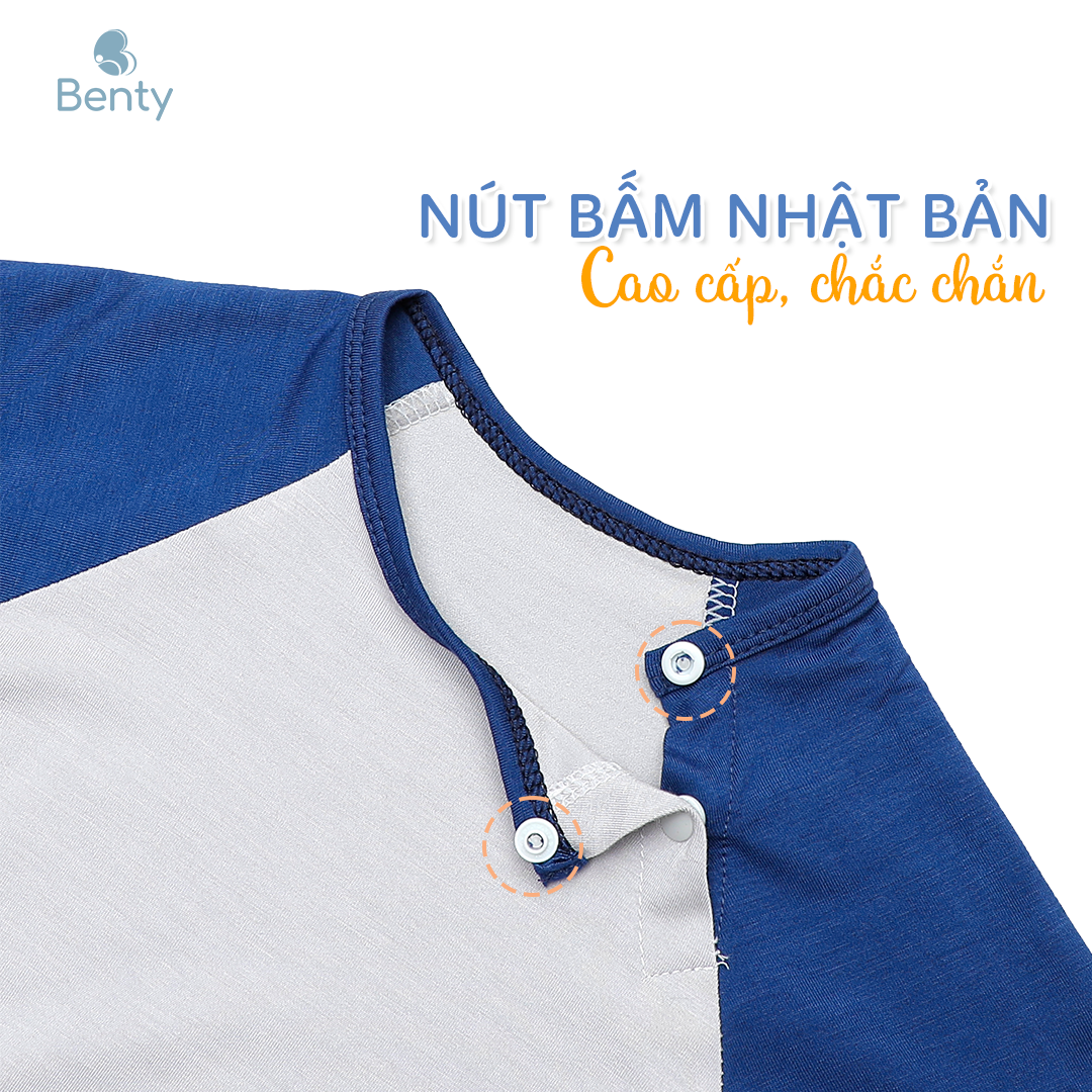 Mô tả Bộ cộc tay cài chéo BENTY hình Summer BT083 cotton thoáng mát mềm mịn, đồ ngắn tay bé trai, bé gái - 5