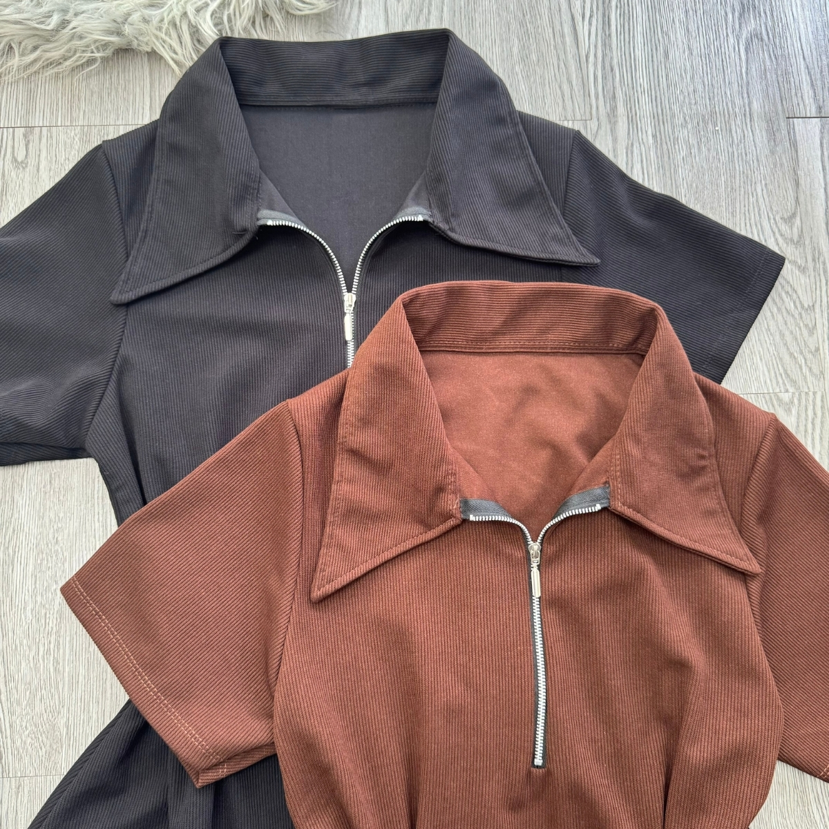 Mô tả Đầm Polo Bigsize Nữ Tay ngắn Dáng Xòe Có Khóa Kéo Thanh Lịch Vải Thun Gân Co Giãn G98 - 4