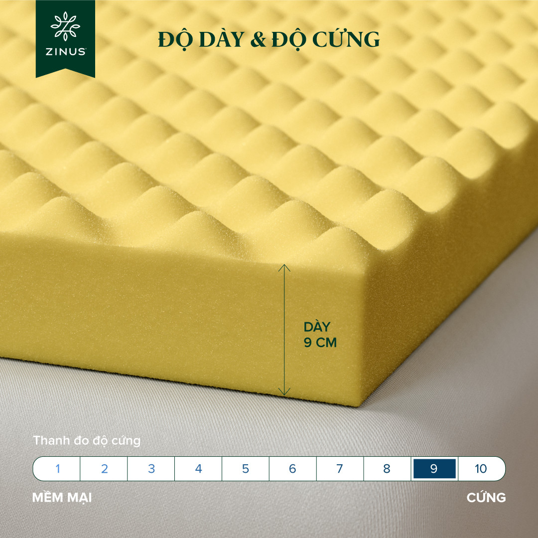 Mô tả Nệm Foam Massage USA Zinus 9cm - Nâng Đỡ Cột Sống, Giảm Nhức Mỏi Toàn Thân & Thoáng Khí - 3