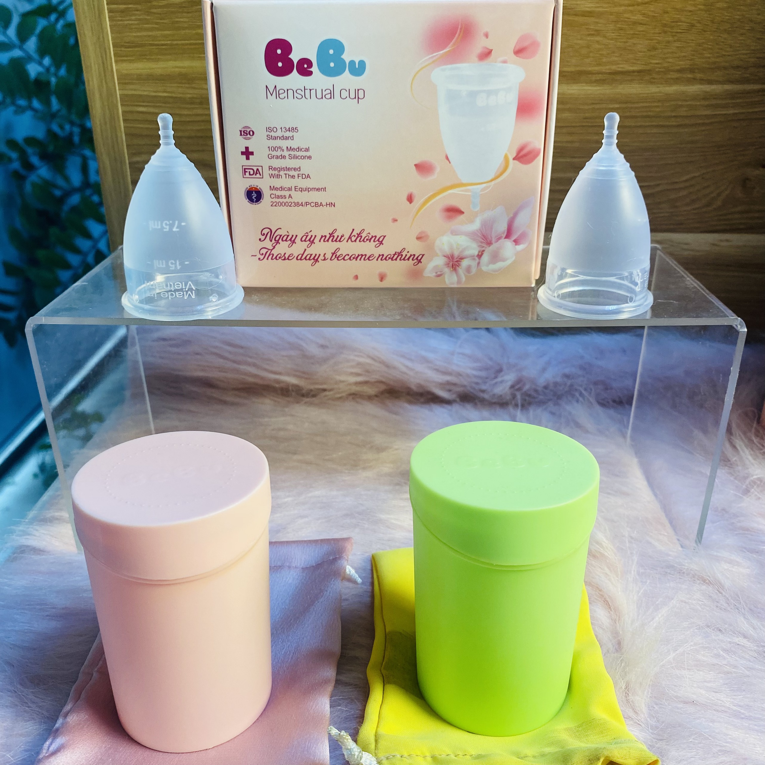 Mô tả BeBu Combo 2 Cốc nguyệt san Silicon y tế mềm mại - 1