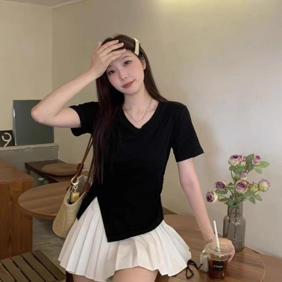 ÁO cổ tym xẻ tà