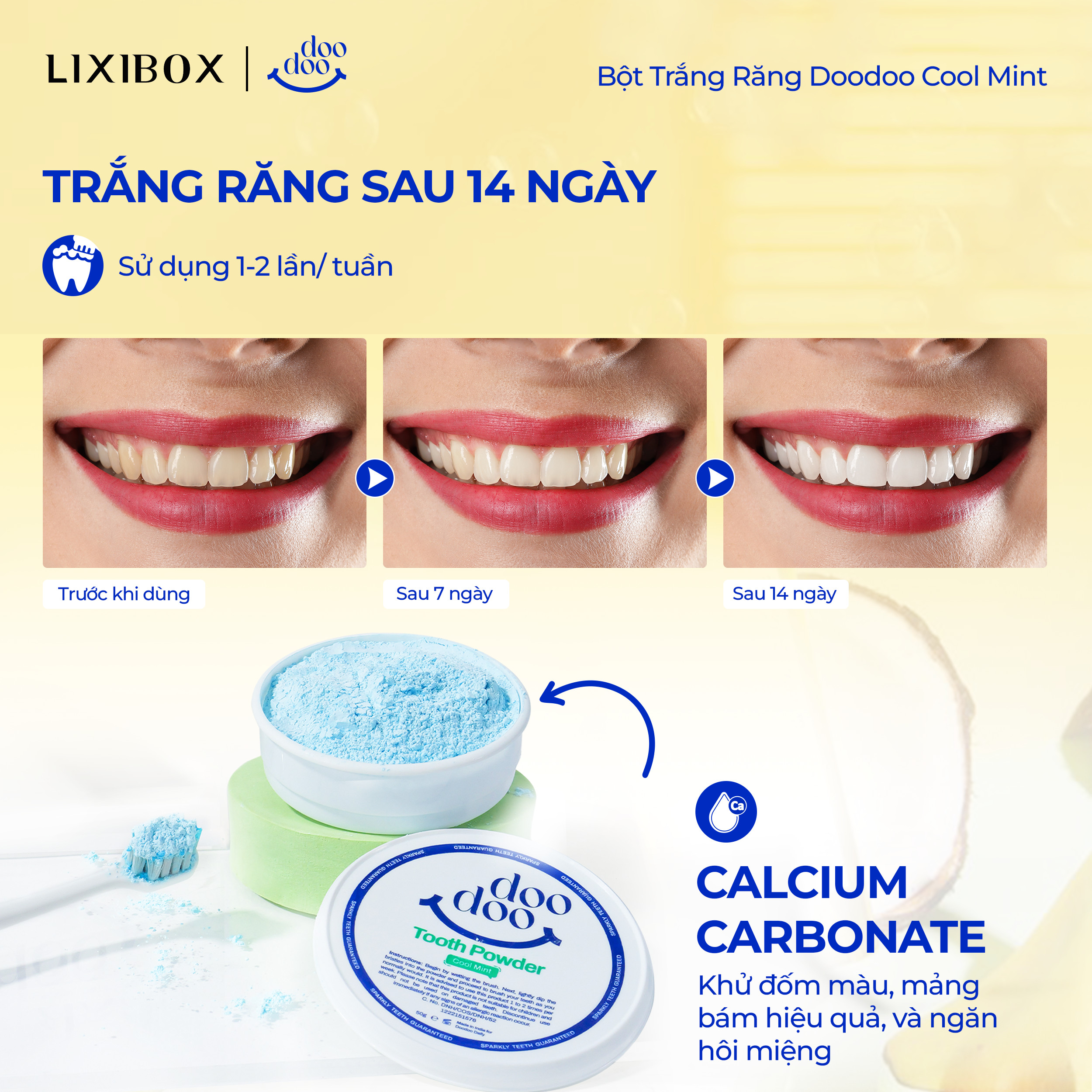 Mô tả Lixibox - Bột Trắng Răng Toothpowder Cool Mint 50g (DooDoo) - 3