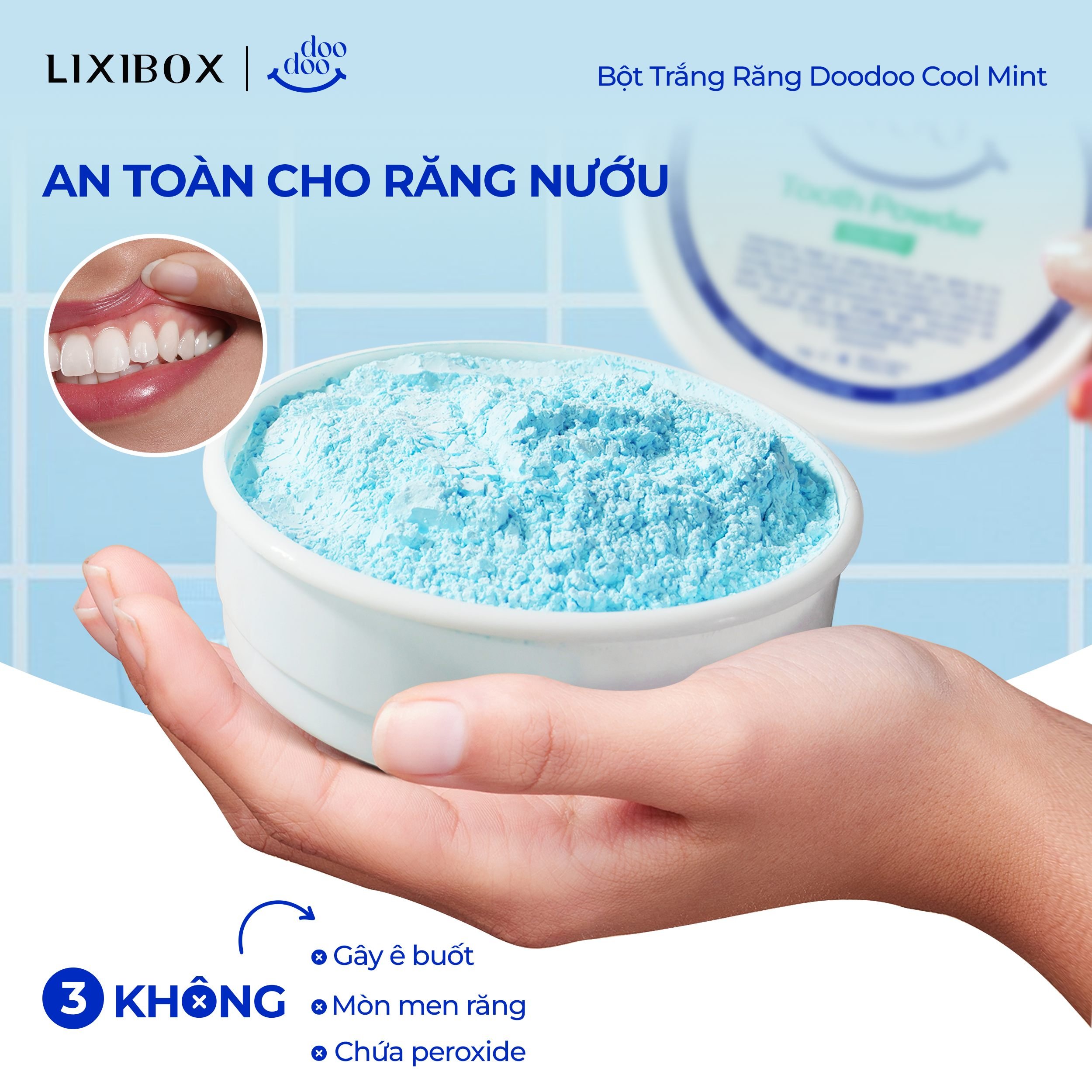 Mô tả Lixibox - Bột Trắng Răng Toothpowder Cool Mint 50g (DooDoo) - 4
