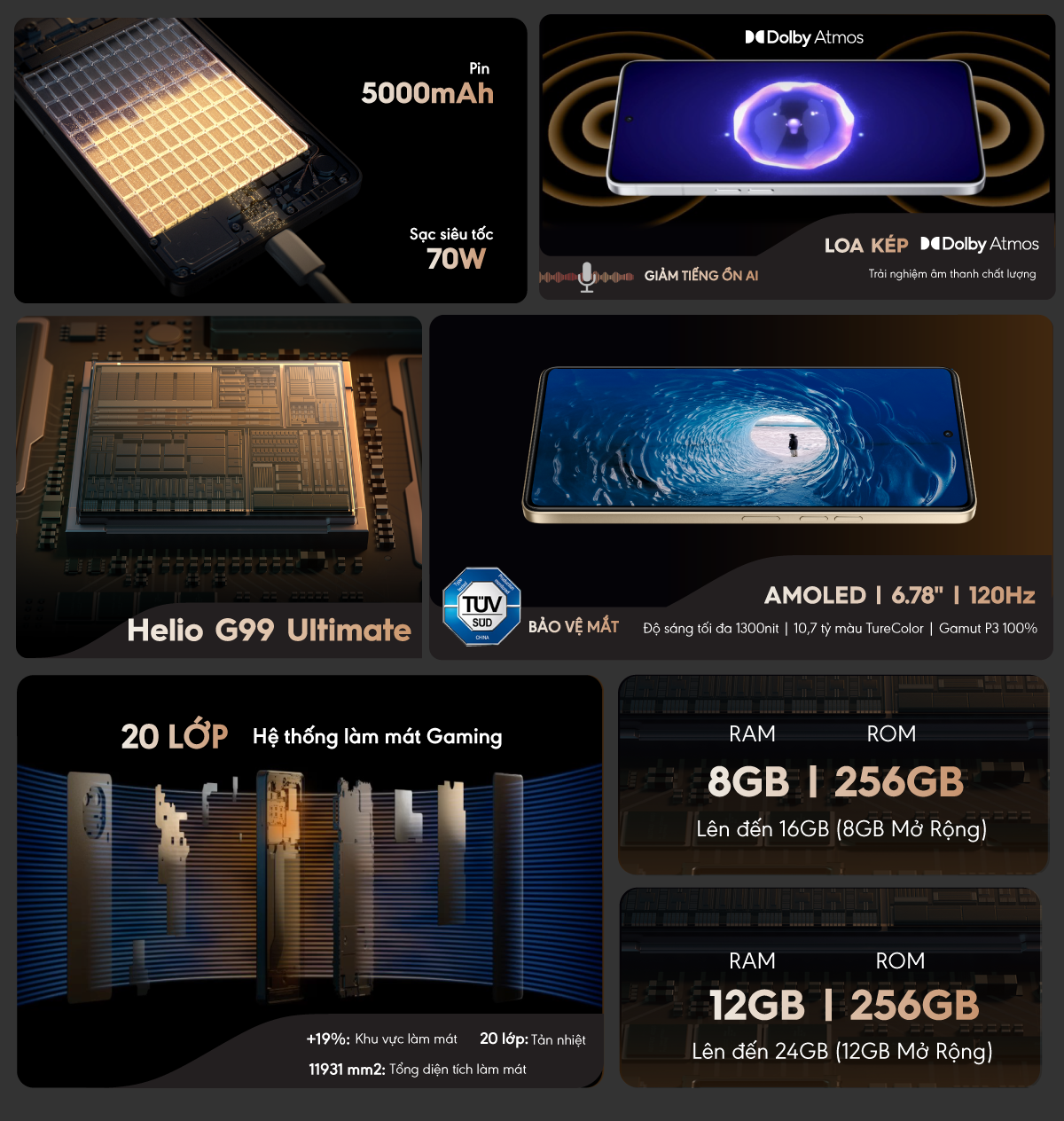 Mô tả Điện thoại Tecno Camon 30 (8+8)GB/256GB - 5