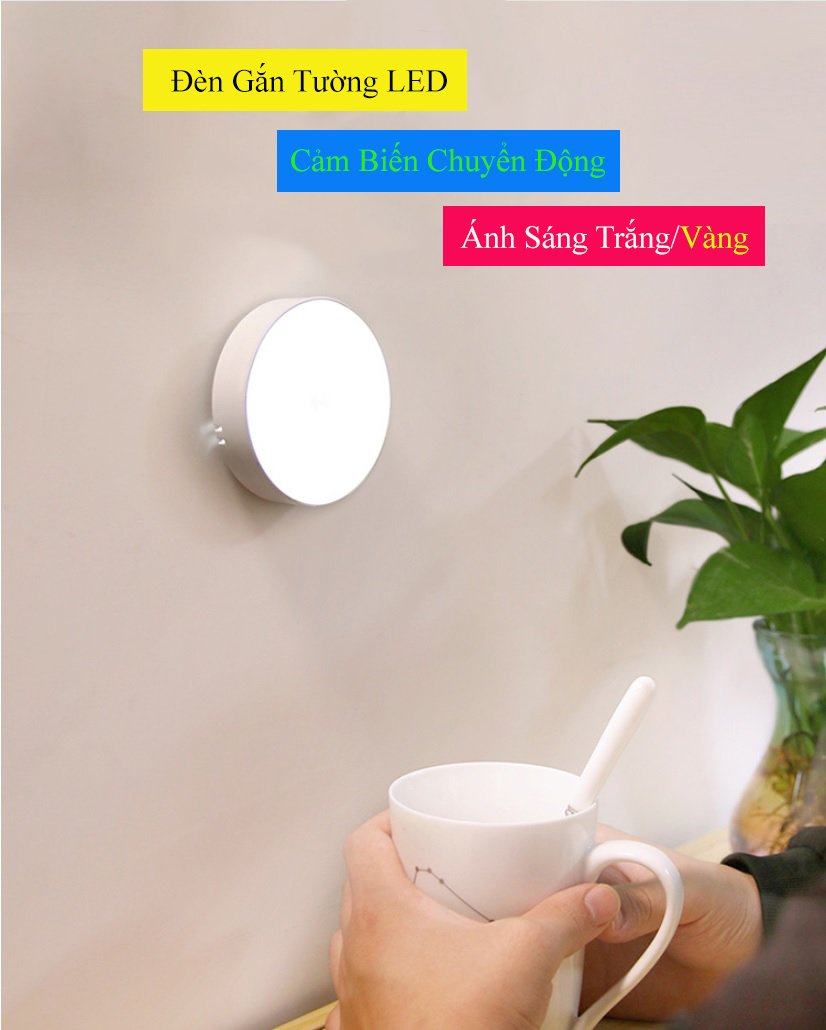 Mô tả Đèn LED Cảm Biến Chuyển Động Energy Green Lighting Hình Tròn G11 - Dán Tường , Dán Tủ Quần Áo - 1