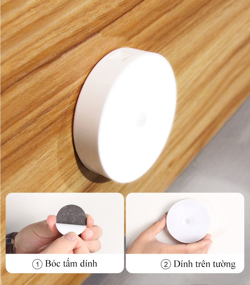 Mô tả Đèn LED Cảm Biến Chuyển Động Energy Green Lighting Hình Tròn G11 - Dán Tường , Dán Tủ Quần Áo - 7