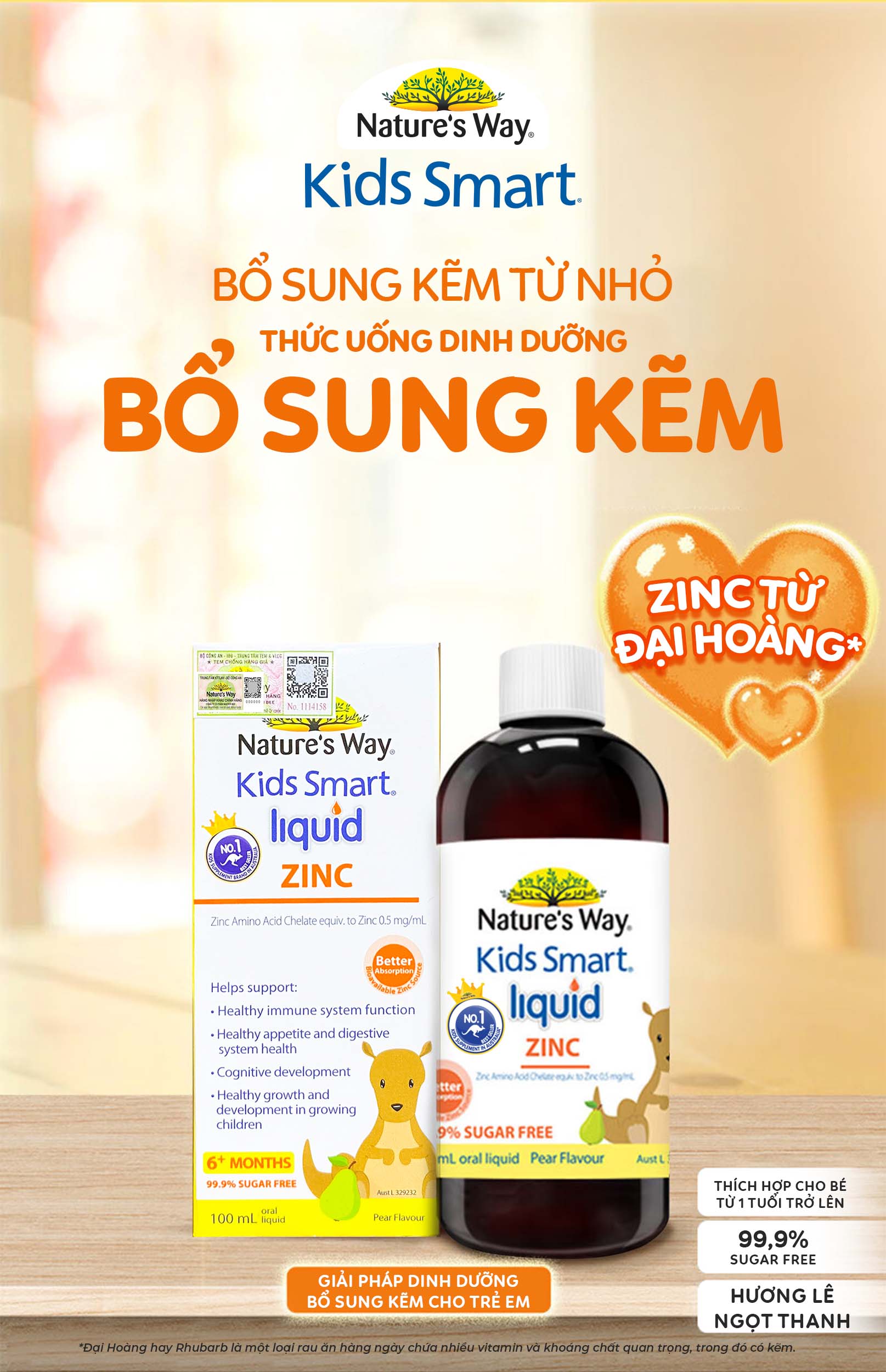 Mô tả Siro Uống Nature's Way Kids Smart Liquid Zinc Bổ Sung Kẽm, Tăng Sức Đề Kháng Cho Bé 100ml - 3