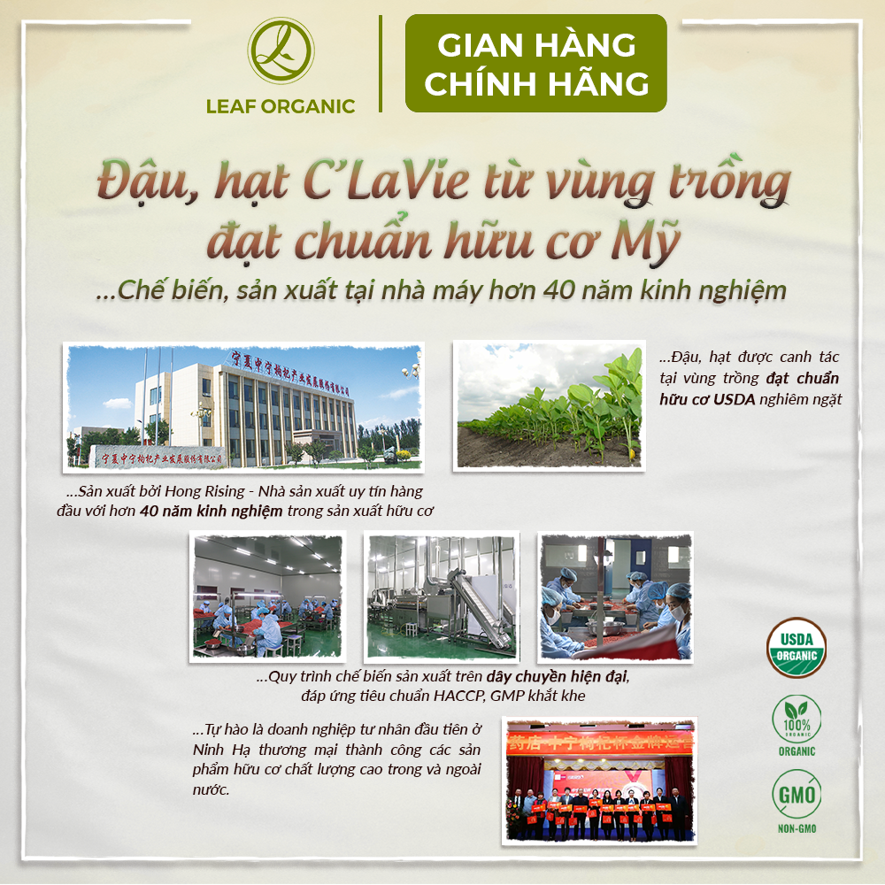Mô tả Hạt diêm mạch Quinoa hữu cơ C'Lavie 200gr - không biến đổi gen - 1