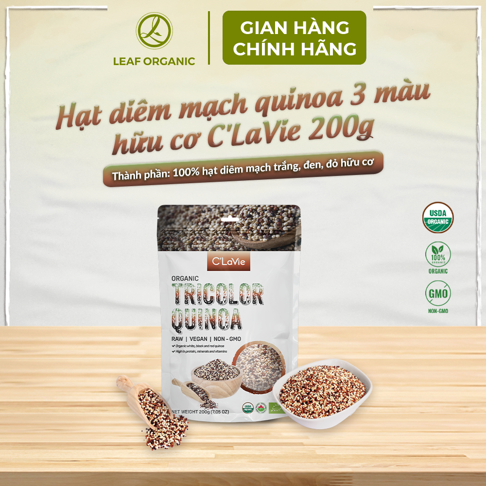Mô tả Hạt diêm mạch Quinoa hữu cơ C'Lavie 200gr - không biến đổi gen - 4