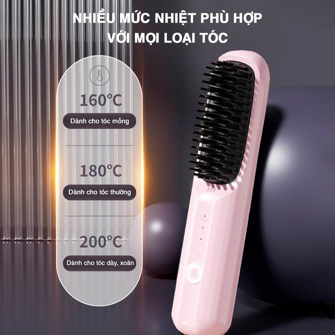 Mô tả Lược Điện Mini Tạo Kiểu Không Dây Vietnamrobovac S7 - Chăm Sóc Tóc Suôn Mượt bằng Ion Âm - BH 12 THÁNG - 3