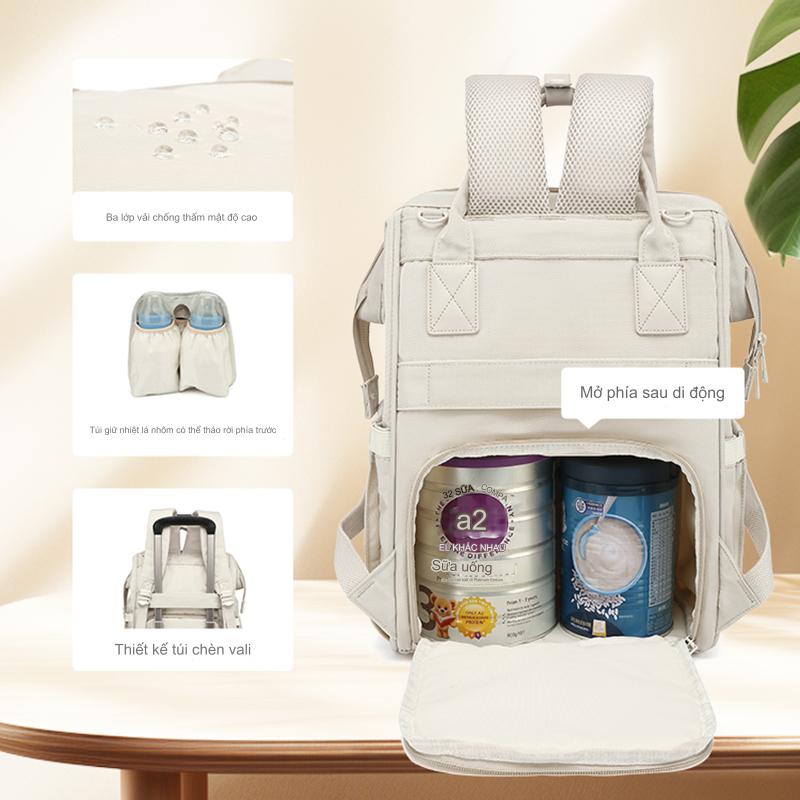 Mô tả Balo bỉm sữa giữ nhiệt bình sữa tích hợp cổng sạc USB KidAndMom CareFreeFox nhiều ngăn chống thấm đựng bỉm sữa cho mẹ bé - 2