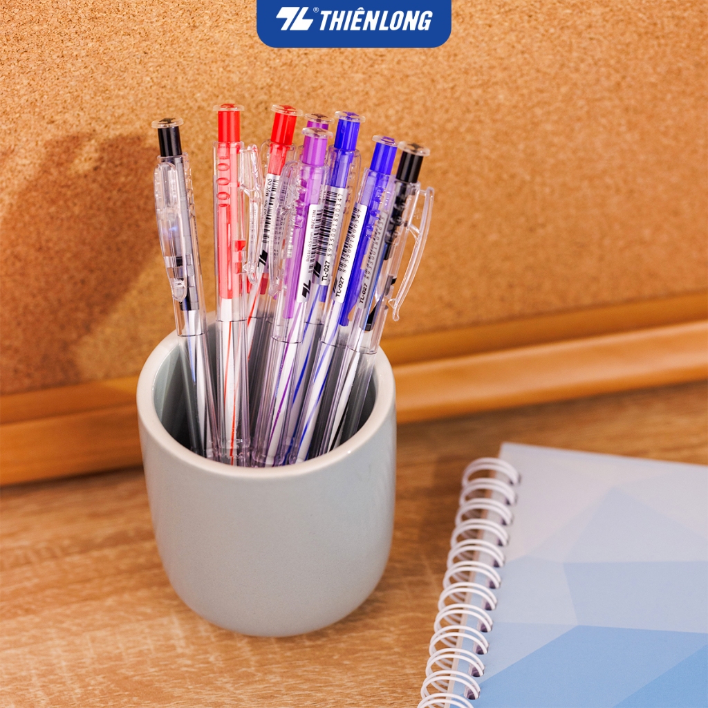 Mô tả Combo 20 Bút bi Thiên Long TL-027 ngòi 0,5mm 4 màu - Bút bi xanh/đỏ/đen/tím, bút viết học sinh - 9