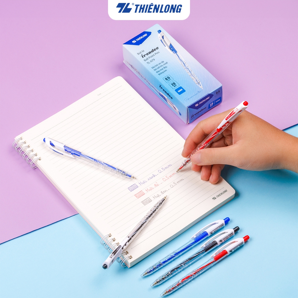 Mô tả Combo  Bút Bi Thiên Long TL-079 đầu bi 0.5mm - 7