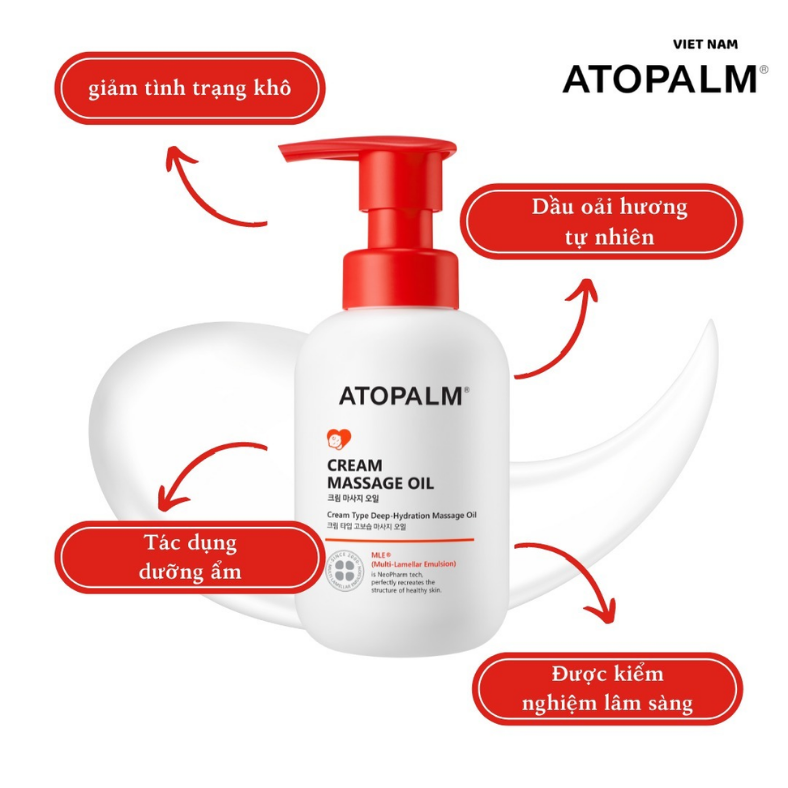 Mô tả Dầu Massage dạng kem Atopalm  200ML - ATOPALM CREAM MASSAGE OIL - 2