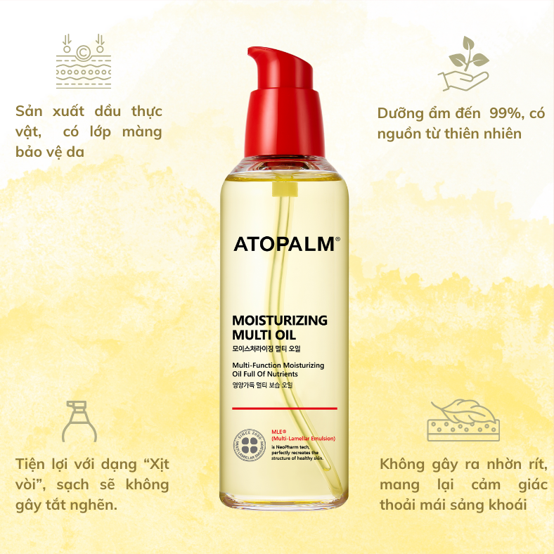 Mô tả Dầu dưỡng ẩm đa chức năng Atopalm 100ML -  ATOPALM MOISTURIZING MULTI OIL - 3