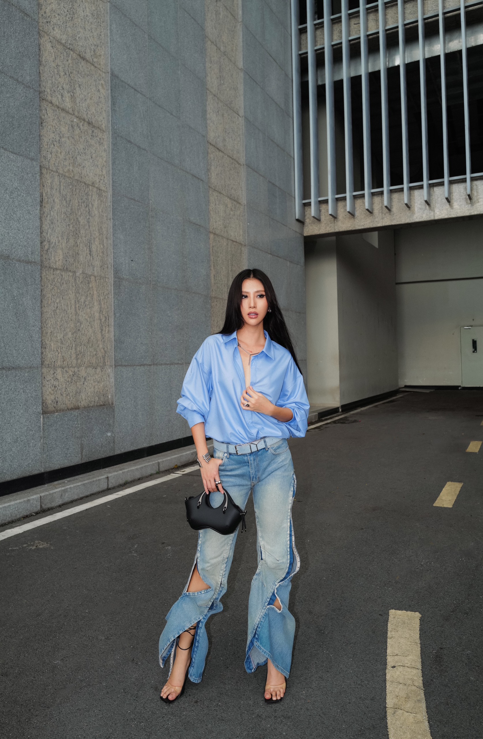Mô tả Áo sơ mi oversized (tổng hợp màu) vải poplin hạn chế nhăn, mềm mát T10001FT - 5