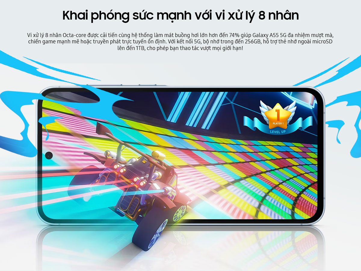 Mô tả Điện thoại Galaxy A55 5G phiên bản giới hạn Gaming RƯƠNG AWESOME - Bộ quà trị giá 1.6 triệu đồng - 5