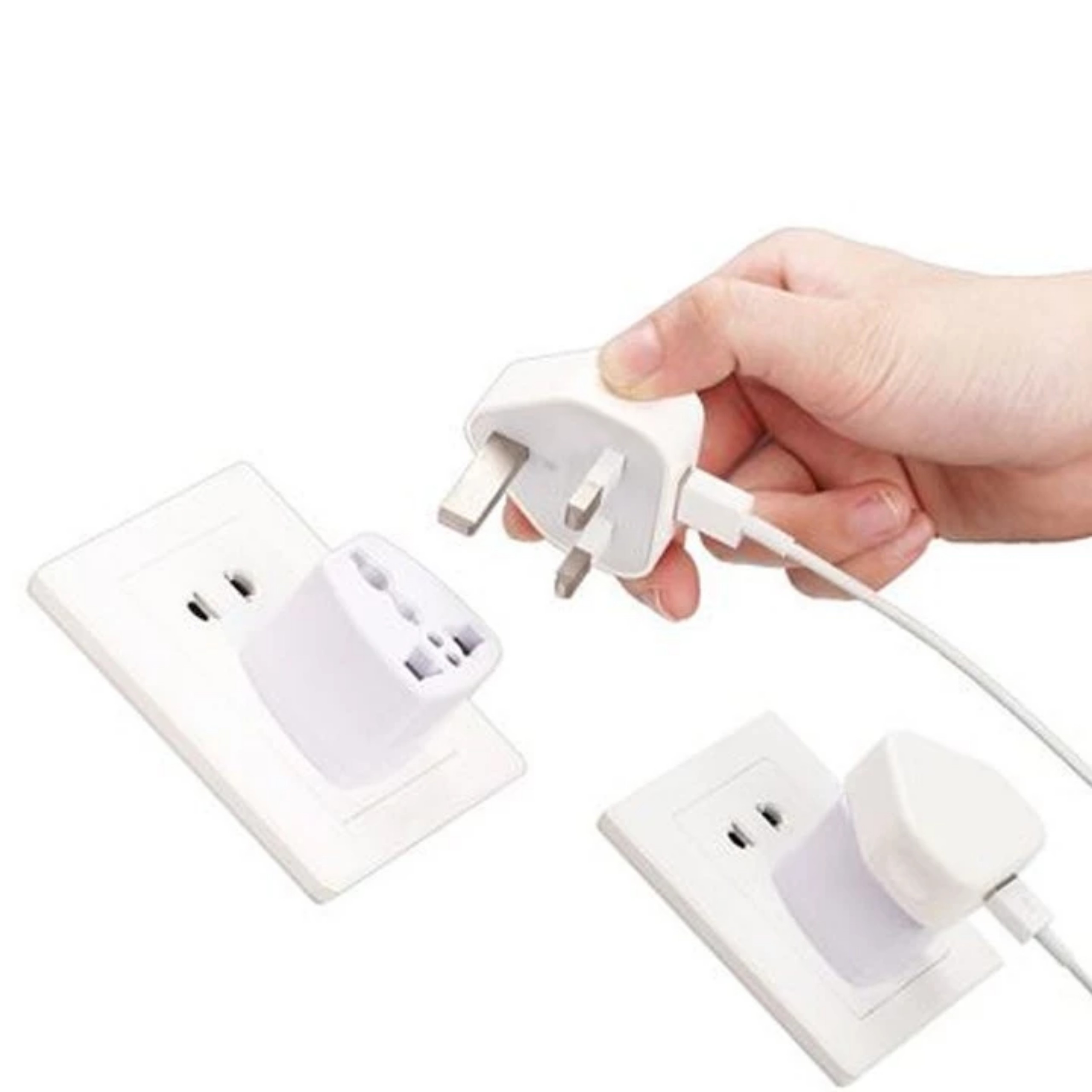 Mô tả Phích Điện - Taky, Chuyển Đổi 3 Chân Sang 2 Chân Dẹt, Chuẩn US-JP Đầu Chuyển Đổi Phích Điện Nhỏ Gọn, Tiện Dụng. 8601 - 1