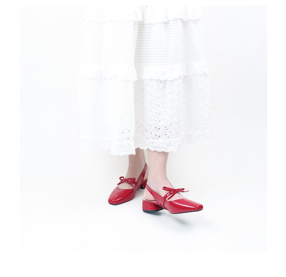 Mô tả Erosska Lumina - Giày cao gót nữ lolita, quai ngang thắt nơ màu bạc cao 5cm - EL037 - 3