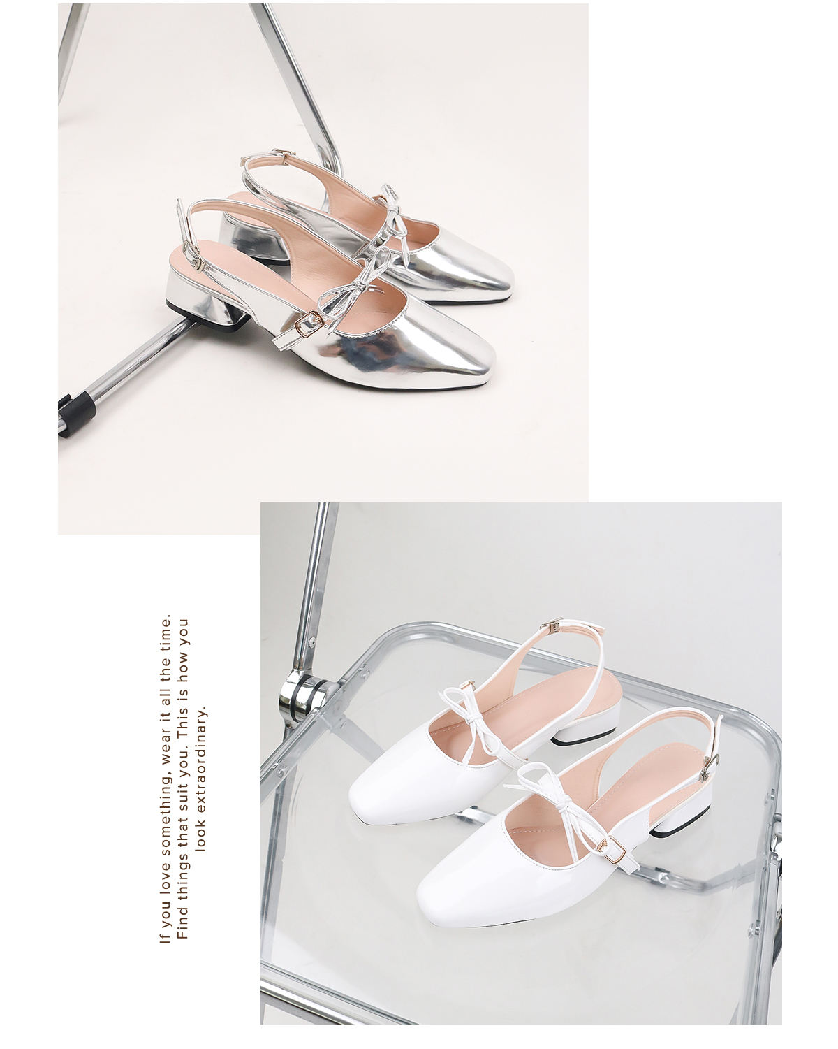 Mô tả Erosska Lumina - Giày cao gót nữ lolita, quai ngang thắt nơ màu bạc cao 5cm - EL037 - 4
