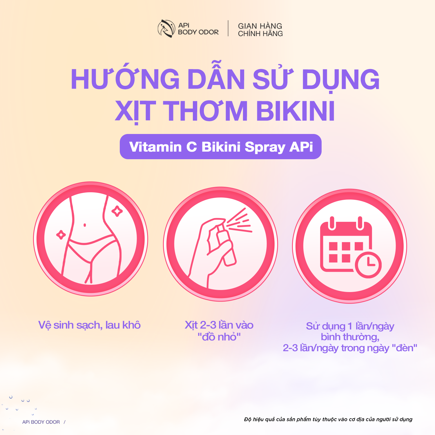 Mô tả Xịt Bikini khử mùi giảm thâm vùng kín, Xịt thơm Bikini Vitamin C API kháng khuẩn, nước hoa vùng kín API BODY ODOR - 4