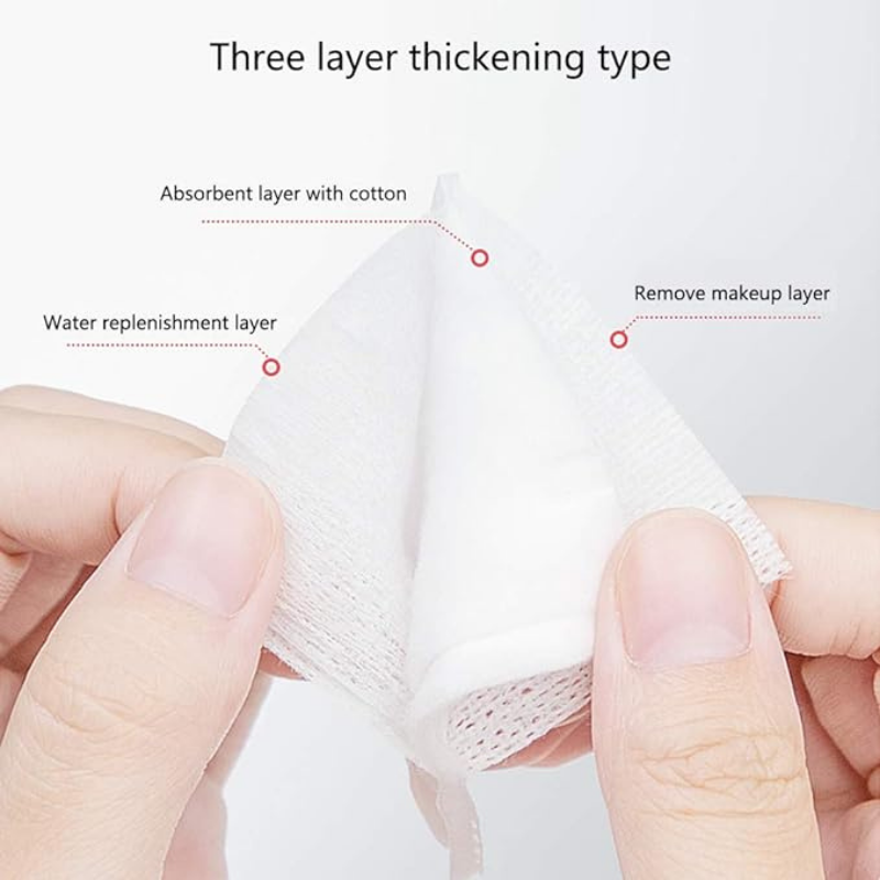 Mô tả Bông Tẩy Trang MISAKI 3 lớp 100% Bông Tự Nhiên 222 Miếng - 2