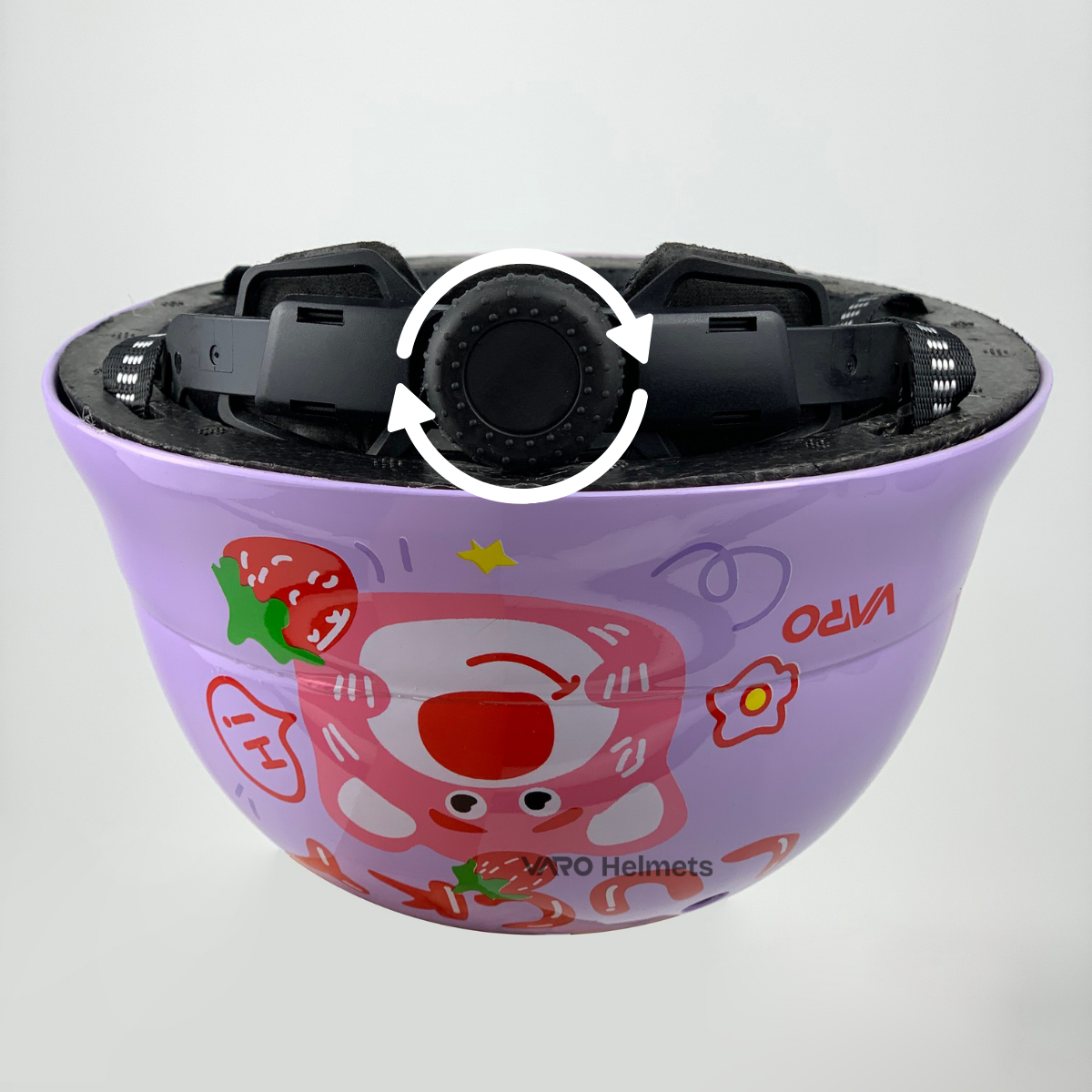 Mô tả Mũ Bảo Hiểm Trẻ Em Varo Macaron Kuromi,Lotso,Spiderman Cho Bé từ 2-7 Tuổi-Tăng Chỉnh Size-Chính Hãng - 4