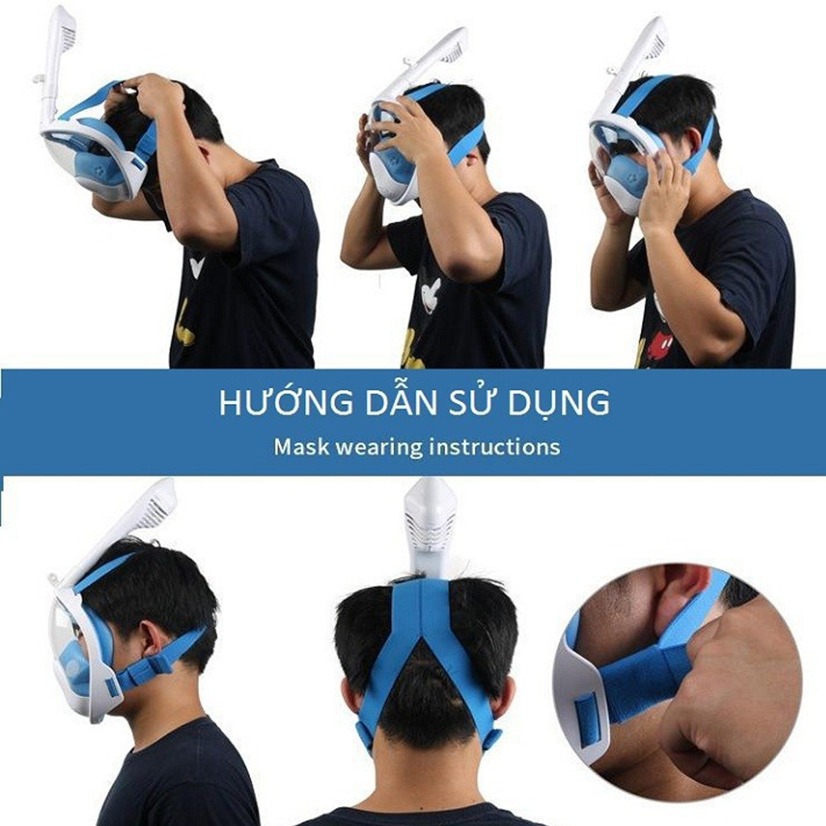 Mô tả Mặt Nạ Lặn Biển Mặt Nạ Bơi Full Face Mask MNF01 Hãng Amalife - 2