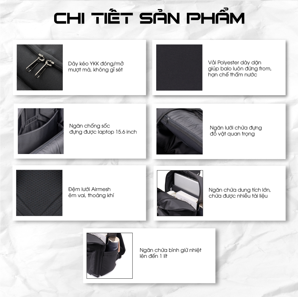 Mô tả Scarab High Street Backpack Unisex - Balo Đi Học Đi Làm Nam Nữ, Ba lô Chống Sốc Đựng Vừa Lap 16inch - 5