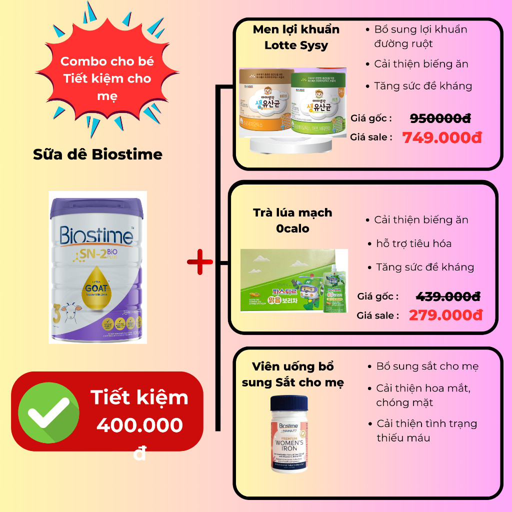 Mô tả Sữa Dê Tăng Khả Năng Hấp Thu Cho Bé Biostime Ultra Goat Số 1 - Sữa Bột Giúp Cân Bằng Hệ Tiêu Hóa Hộp 150g - 2