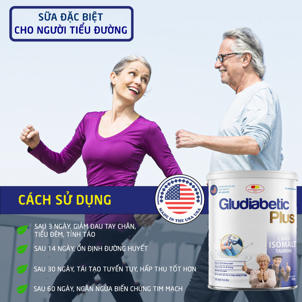 Mô tả Sữa Bột Cho Người Tiểu Đường Gludiabetic giúp ổn định đường huyết Chính Hãng Japa kids - 2