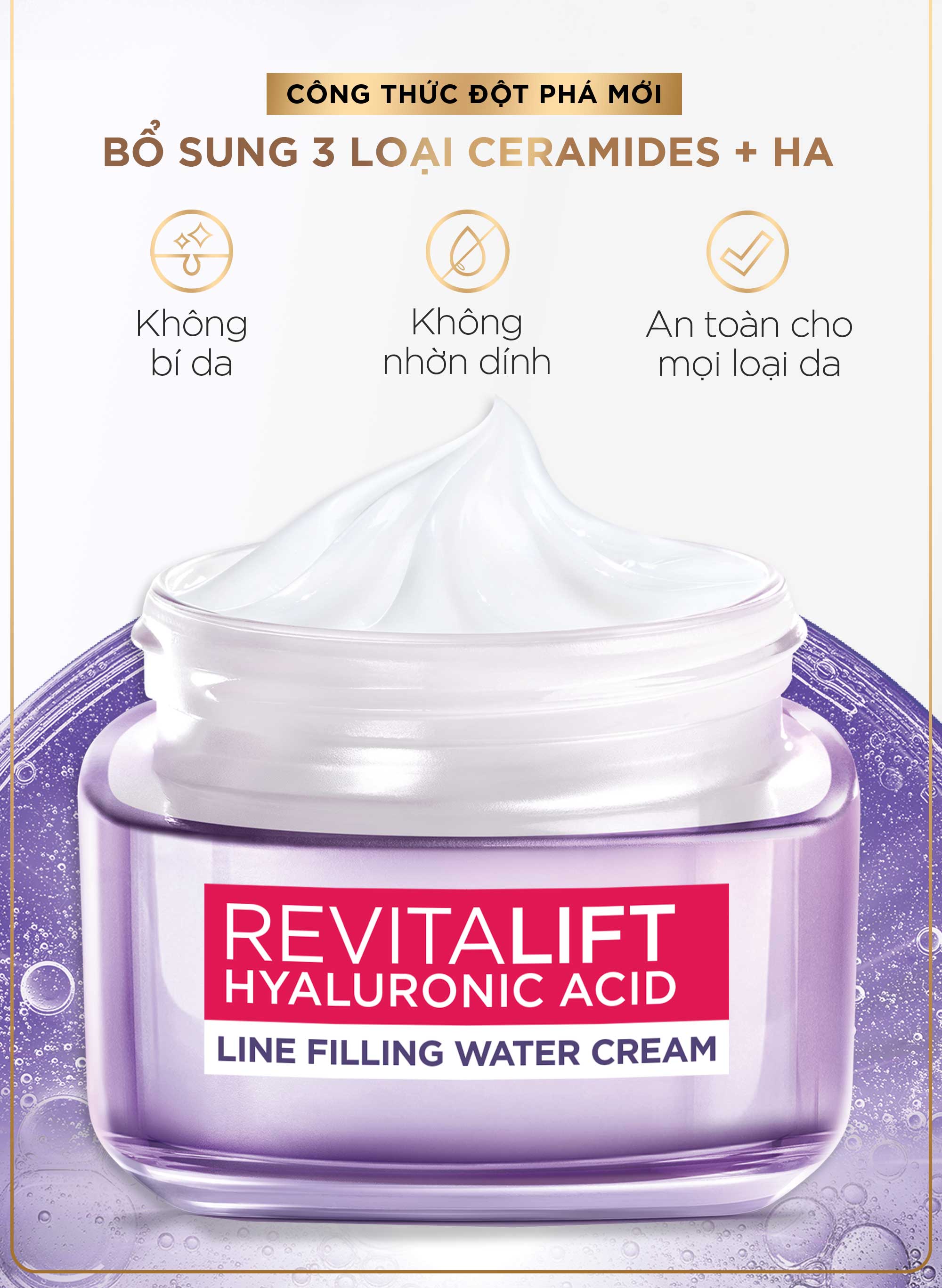 Mô tả Kem dưỡng siêu cấp ẩm căng mượt da và giảm nếp nhăn L'Oreal Paris Revitalift Hyaluronic Acid 50ml - 3