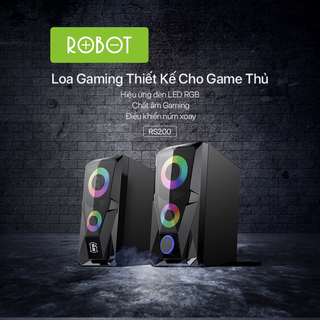 Mô tả Loa Máy Tính ROBOT RS200 RS180 Hiệu Ứng Đèn LED - Âm Thanh HD Chất Lượng Cao - 2