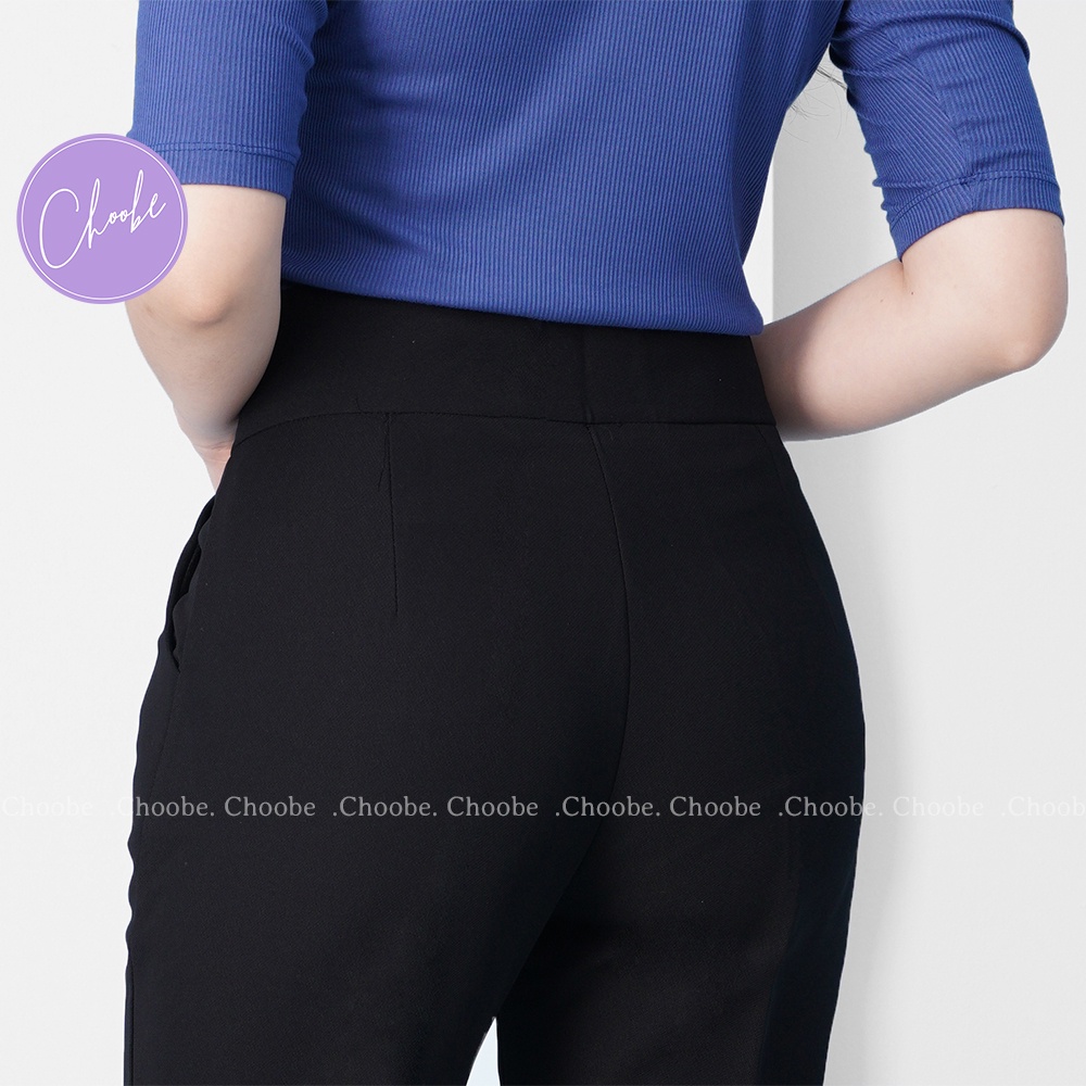 Mô tả Quần baggy nữ Choobe 2 khuy lưng cạp cao đồ công sở đẹp màu đen đi học form chuẩn tôn dáng Q38 - 2