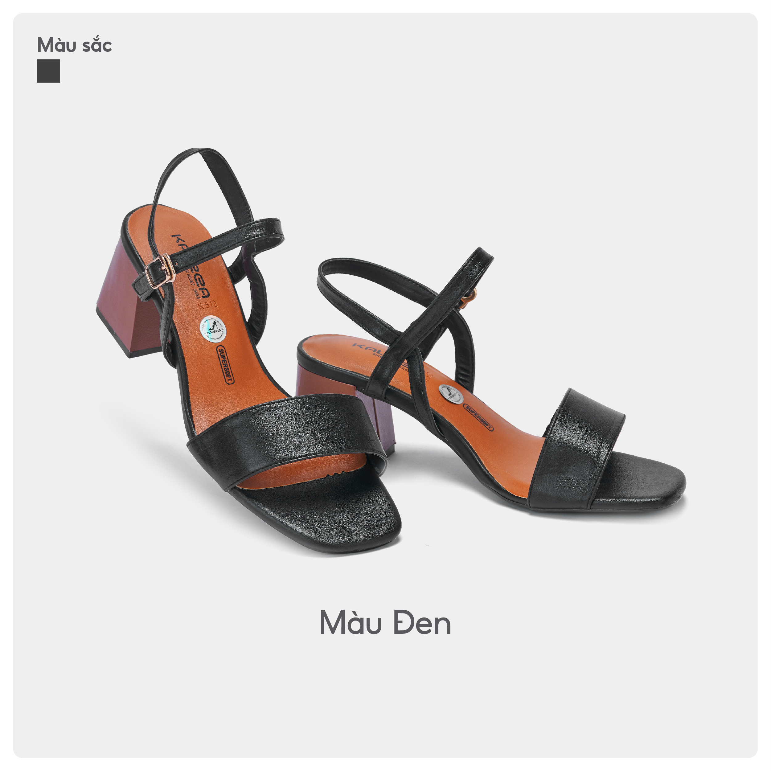 Mô tả Kaleea - Giày Sandal Nữ Đi Siêu Êm Đế Cao 6p Giày Cao Gót Nữ Đế Vuông Quai Mảnh Hàng Chuẩn Kaleea - K512 - 1
