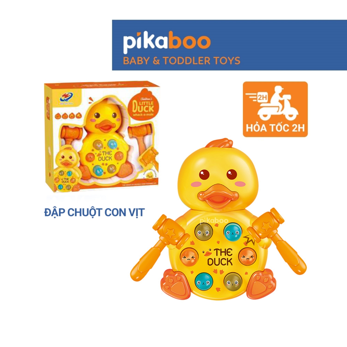 Mô tả Đồ chơi đập chuột con vịt Pikaboo, giúp bé phát triển vận động tinh và rèn luyện khả năng phối hợp - 1